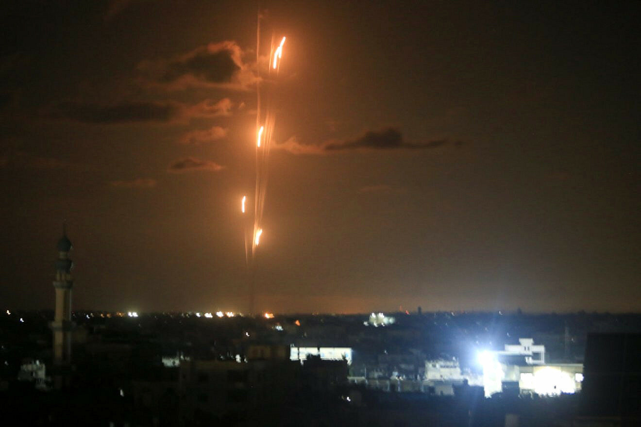 Rockets are fired from the Gaza Strip towards Israel on Oct. 16.