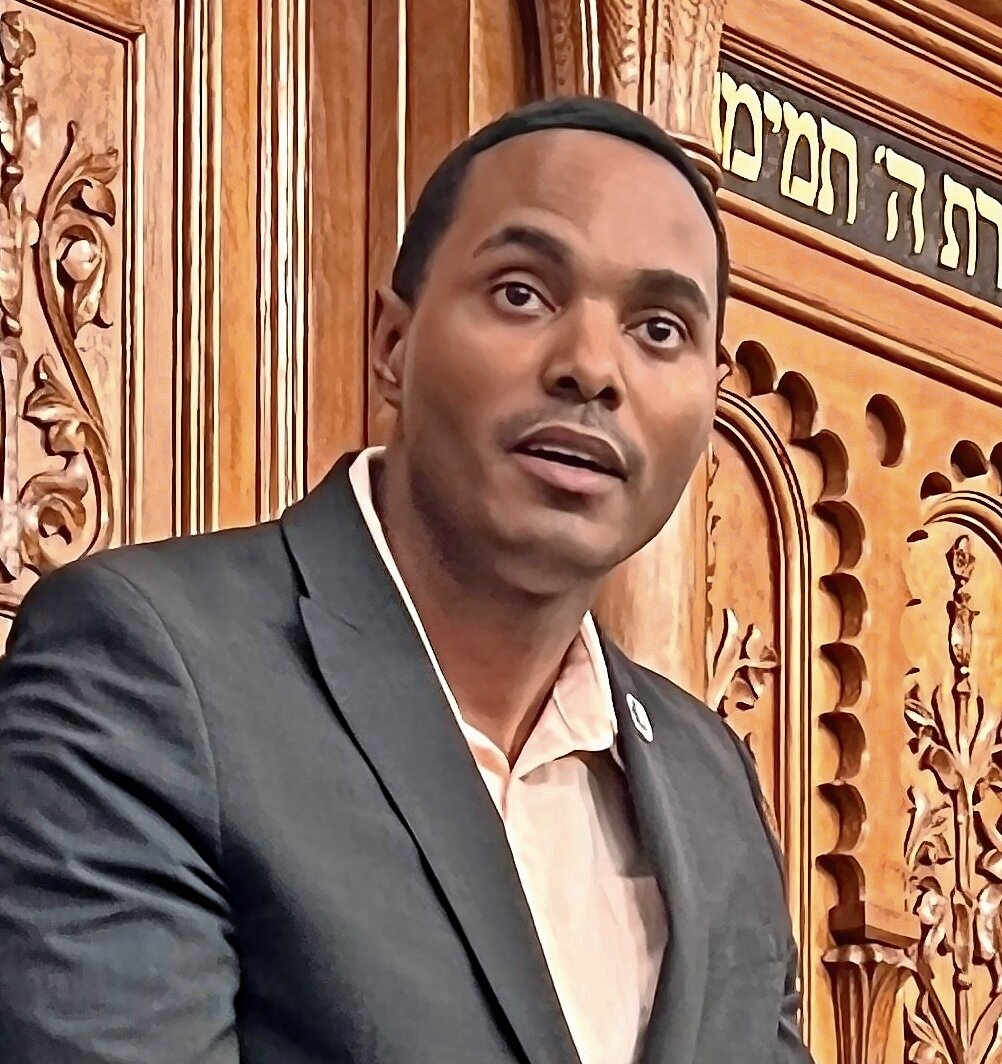 Rep. Ritchie Torres at the Young Israel of North Riverdale on Sunday night.
