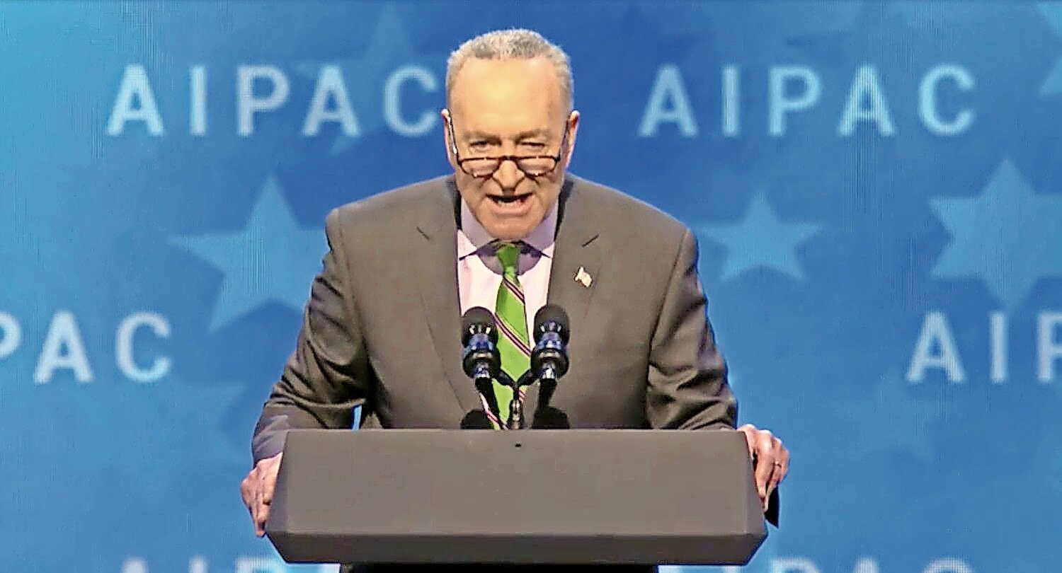 Senator Charles Schumer speaks at the AIPAC Policy Conference on March 5, 2018.