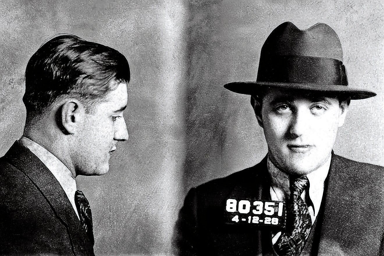 Mugshot of Jewish American gangster Bugsy Siegel taken in 1928.