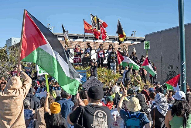 A pro-Palestinian rally in Emeryville, Calif., on Nov. 24, 2023.