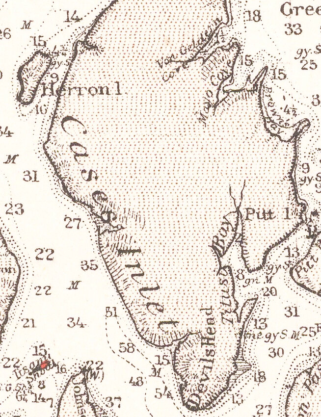 Anderson likely misread the name of the bay on the 1886 coast survey chart as Tilusi or Filusi.