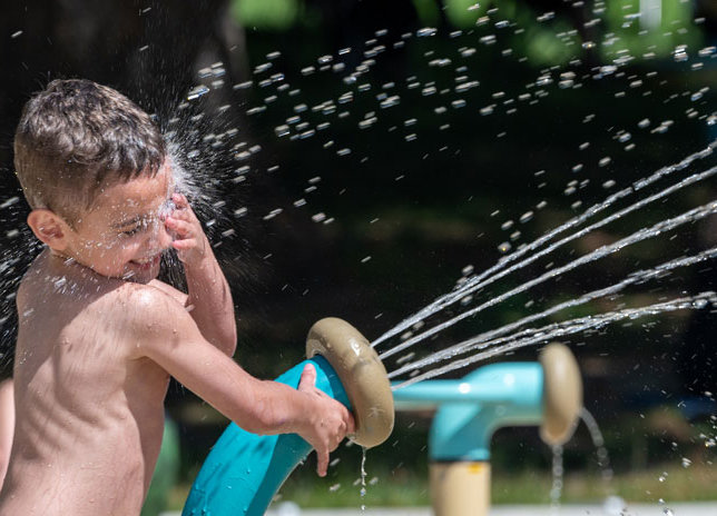 Scenes from Key Pen Parks opening day of the new splash pad at Gateway Park, May 29. Record-breaking temperatures at the end of June prompted extended hours. Normal hours are from 11 a.m. to 6 p.m. Learn more at www.keypenparks.com