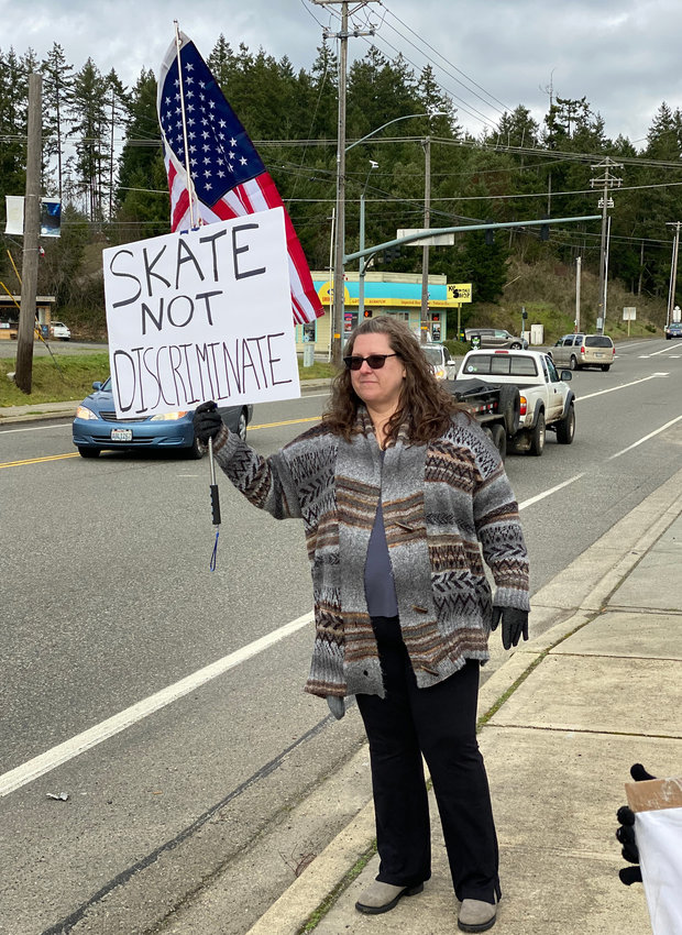 Protester Michelle Hambly.