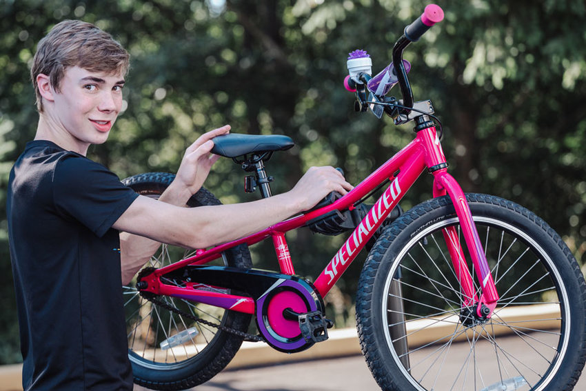 Gavin Hendrickson, 16, feels for wheels.