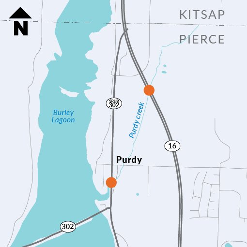SR-302 and SR-16 culvert replacement projects on Purdy Creek.