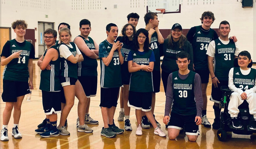 The 2023 Peninsula High School Unified Basketball District Championship team.