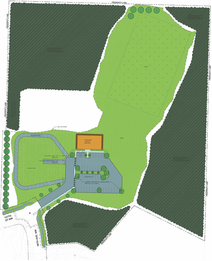 Site plan for the new church near Wauna.