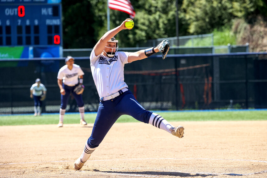 Former PHS Seahawks pitcher Alli Kimball allowed only three hits in WWU&rsquo;s final game to win the Great Northwest Conference Tournament Championship.