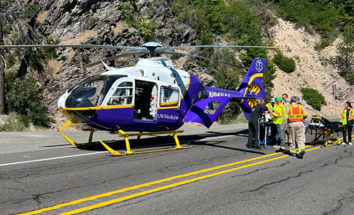 Motorcyclist airlifted following collision at White Pass