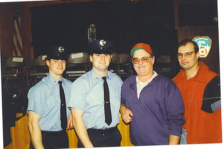 Ken, Timothy, Thomas Sr. and Thomas Haskell at Ken and Timothy’s FDNY graduation in October 1993.