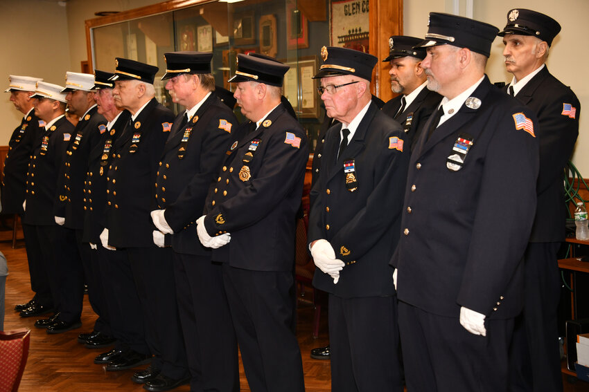 The GCFD in dress blues at the ceremony