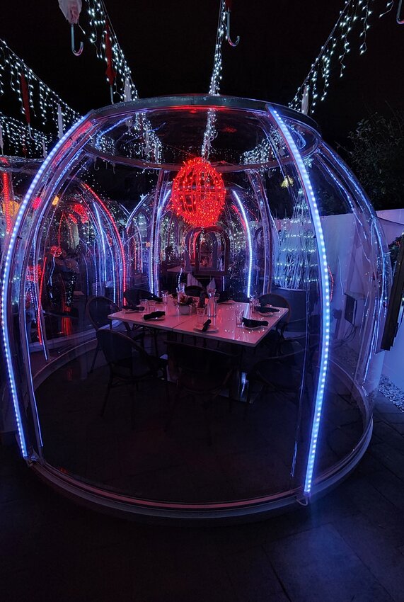 Pietro's East Meadow owner Lauren Maslov is taking her family's business to the next level with its iconic umbrella display and innovative patio igloos to keep guests warm.