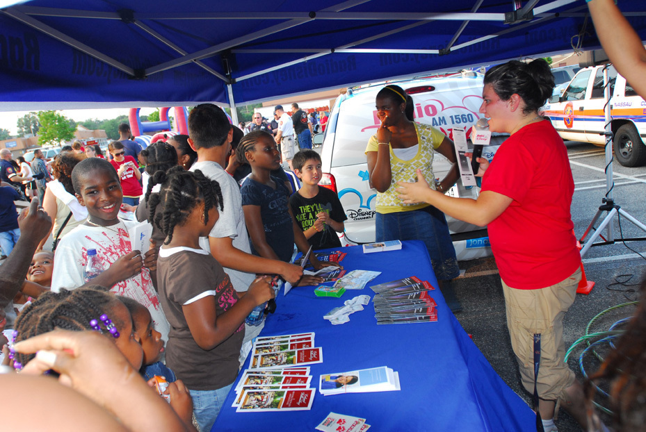 DJ Sandra D of Radio Disney was on hand to provide music and some free giveaways to the children who attended the National Night Out at the Green Acres Mall.
