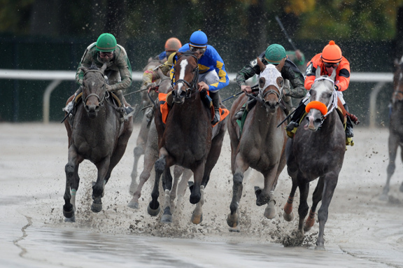 Belmont Park closed it's doors for the season with a rainy series of races