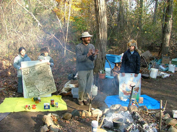 At the fire: Visitors to Garvies Point Museum and Preserve can experience a Native American feast.