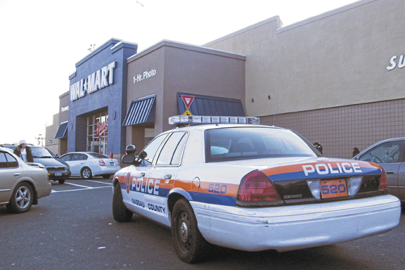 Police outside of the Valley Stream Walmart store after a worker was trampled to death on Black Friday in 2008.