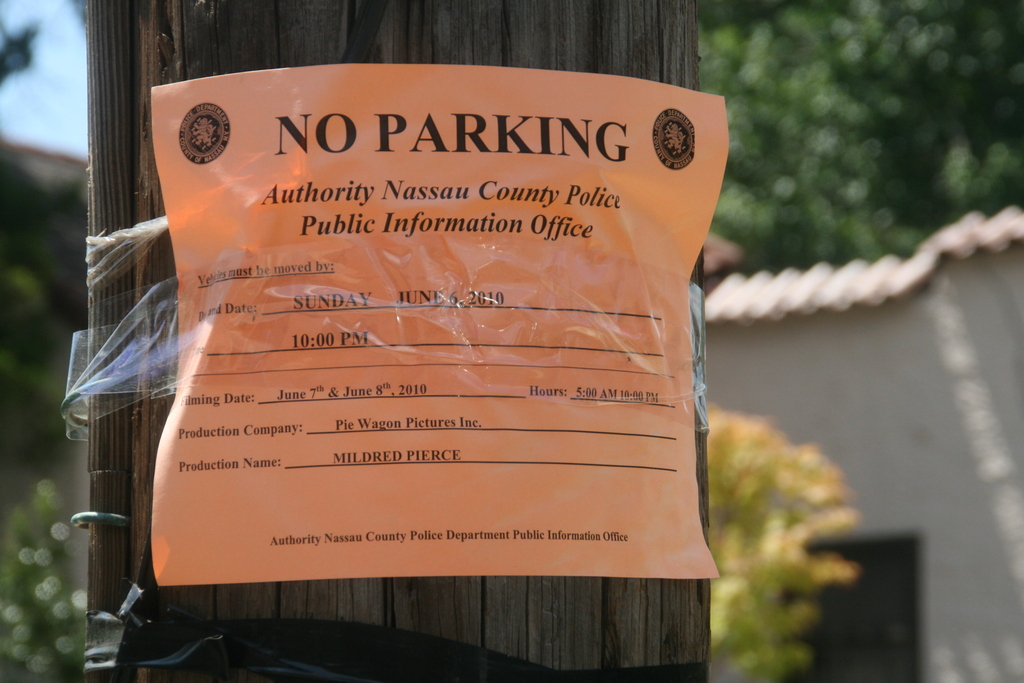 Parking was restricted for the filming.