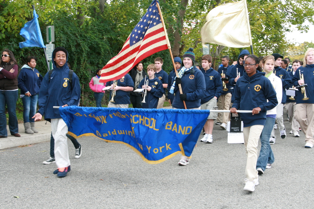 Baldwin's bands came marching in.