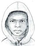 This police sketch depicts the suspect in a previous purse snatching incident.
