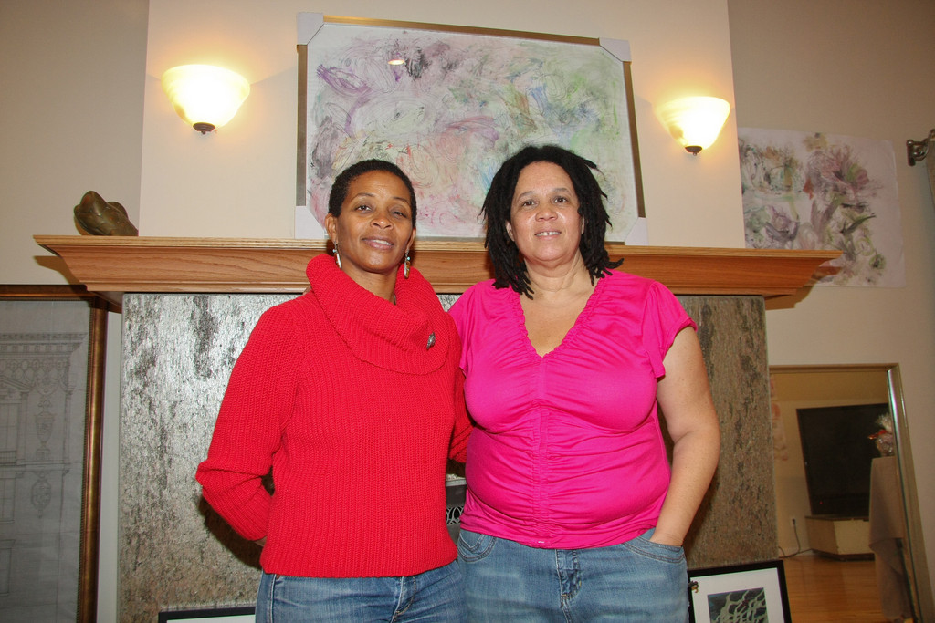 Lakeview artist Felicia Moseley-Jackson, left, and Harlem artist Barbara Russell.