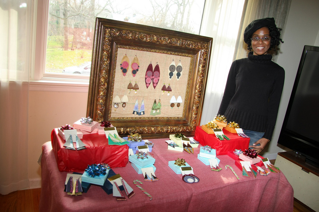 Nadege Alexis displayed her handmade jewelry at the Art & Gift Weekend Festival in Lakeview on Dec. 11 and 12.