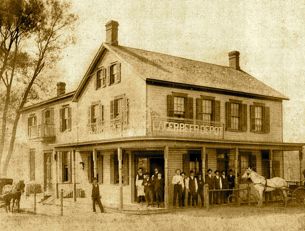 Herman Hotel, part of the Fosters Meadow community, sat on the northwest corner of Elmont Road and Linden Boulevard (circa 1890s). There is a gas station on this street corner today.