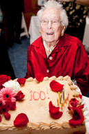 Beatrice Glück at her 100th birthday celebration.