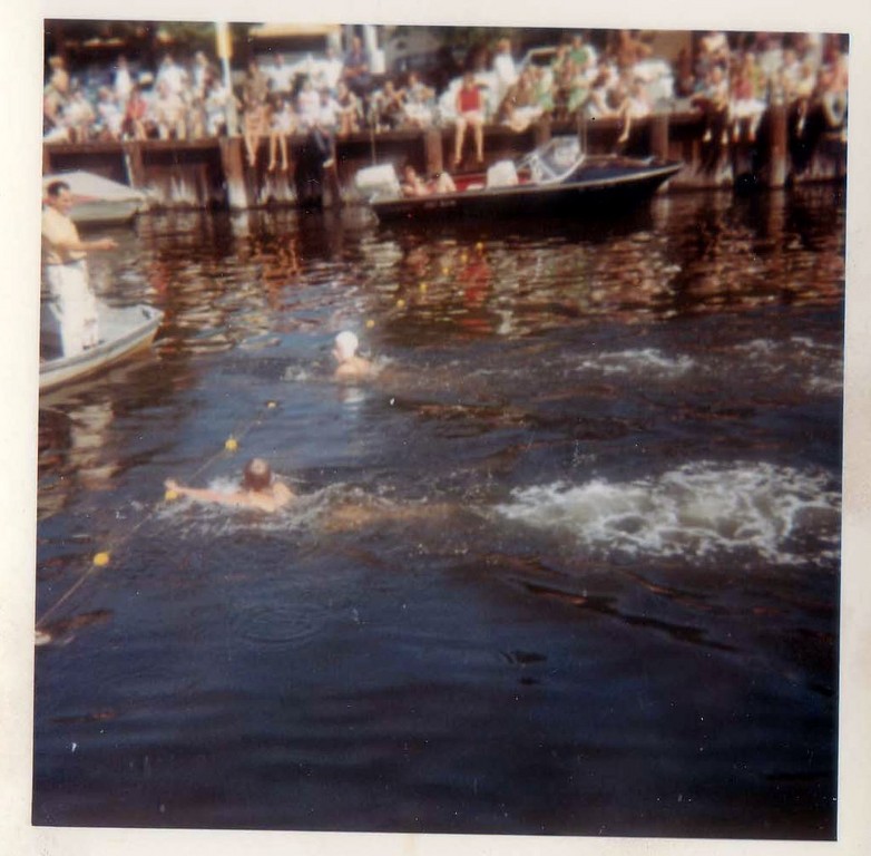 Swimming races in the Bay Park canal
