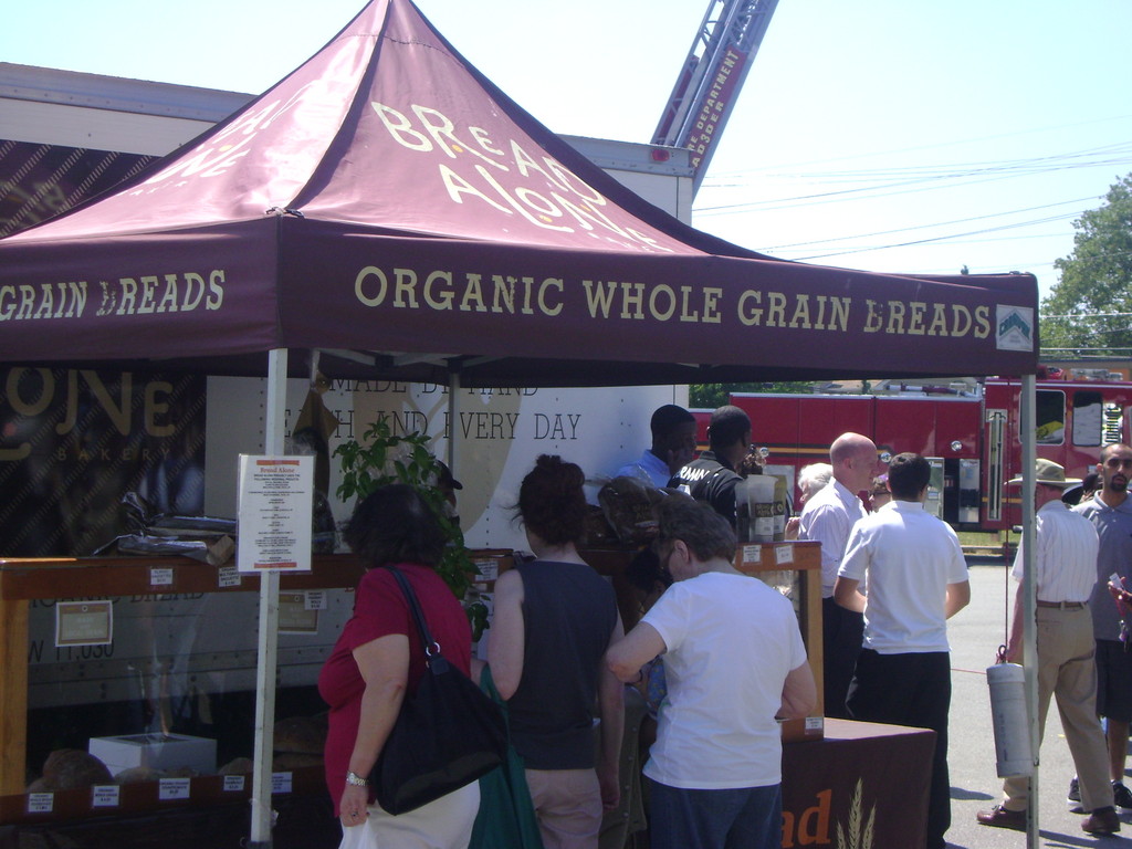 Organic whole wheat bred was sold at the Elmont Farmer's Market on June 30.