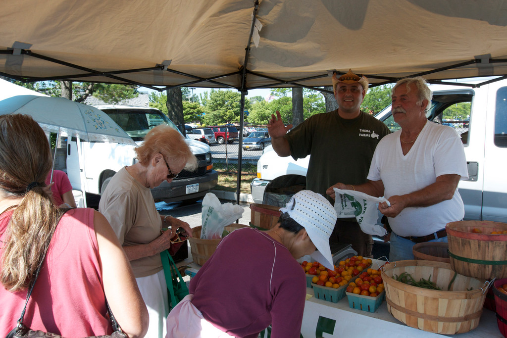 Patrons bought delicous produce from Teddy and and Athan Bolkas.