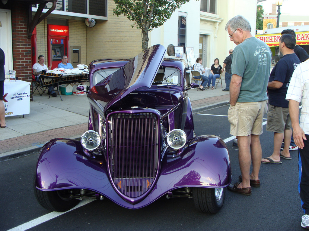 The purple people seater at the East Rockaway car show.