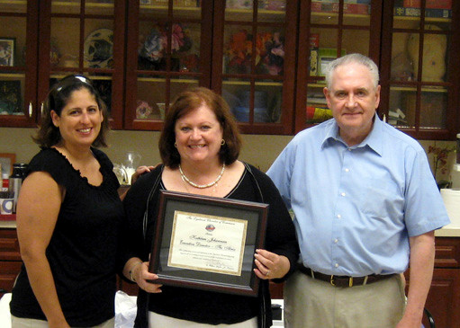 Kathleen Johannsen, executive director of Atria Tanglewood in Lynbrook, center, pictured here with Lynbrook Chamber’s Executive Vice President Denise Rogers and Chamber President Bill Gaylor. 
Courtesy