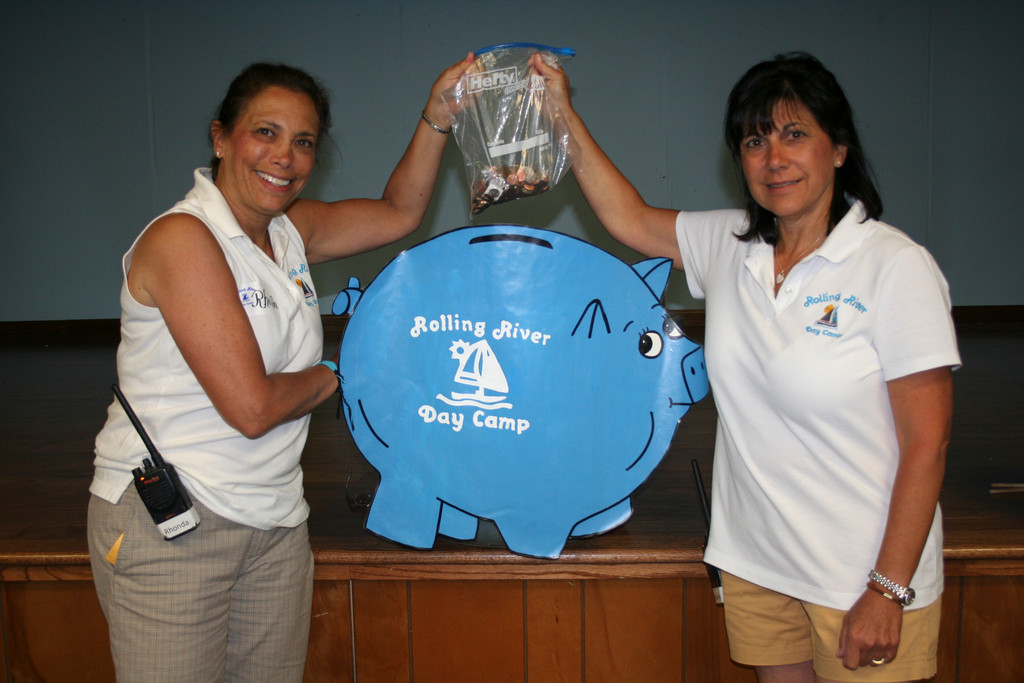 Rolling River Director Rhonda Goodman, left, and Skipper Division Supervisor Gina said that money raised will be divided between The Campmates Program™, Rolling River’s camp scholarship fund, and The Ronald McDonald House of Long Island.