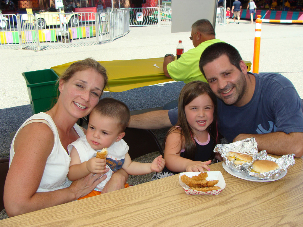 The Stavropoulos family, of East Rockaway, stopped for a bite to eat. From left were Trisha, Alex, Angelina and Bobby.