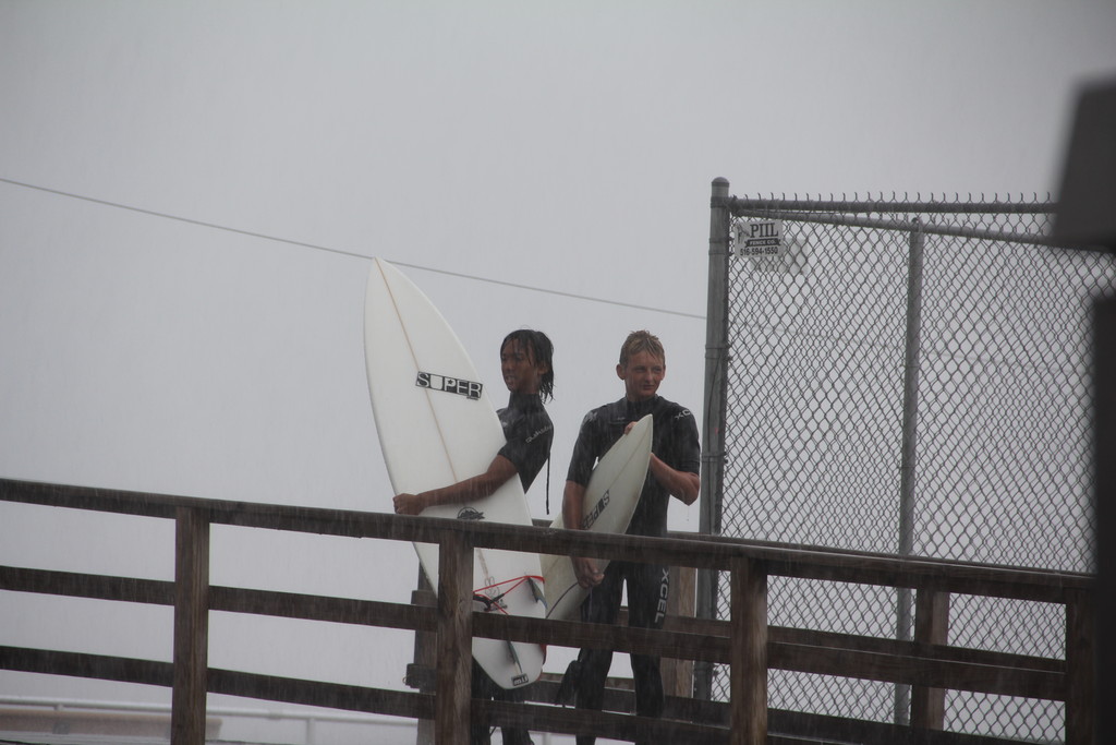 Surfers were out on Saturday to take advantage of some good surf.