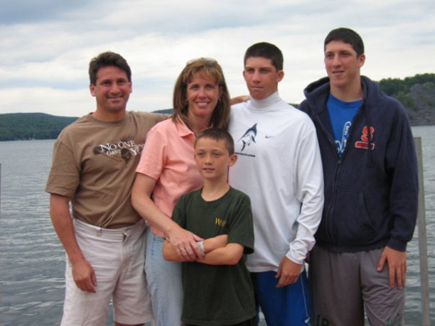 The becker family attributes Kevin’s recovery to pray, faith, friends and the doctors and nurses in PA. Pictured are Damian, Jeanmarie, Christopher, Kevin and Damian.