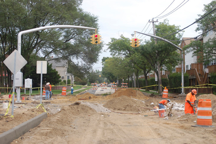 Valley Stream Boulevard, seen under construction last month, will re-open to traffic on Oct. 28.