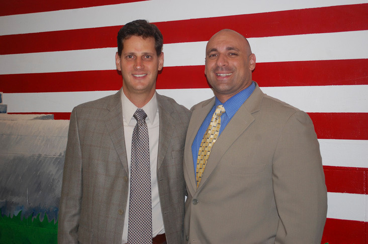 Bret Strauss, left, is the new assistant principal at Memorial Junior High School. He joins Principal Anthony Mignella, a former colleague at Central High School.