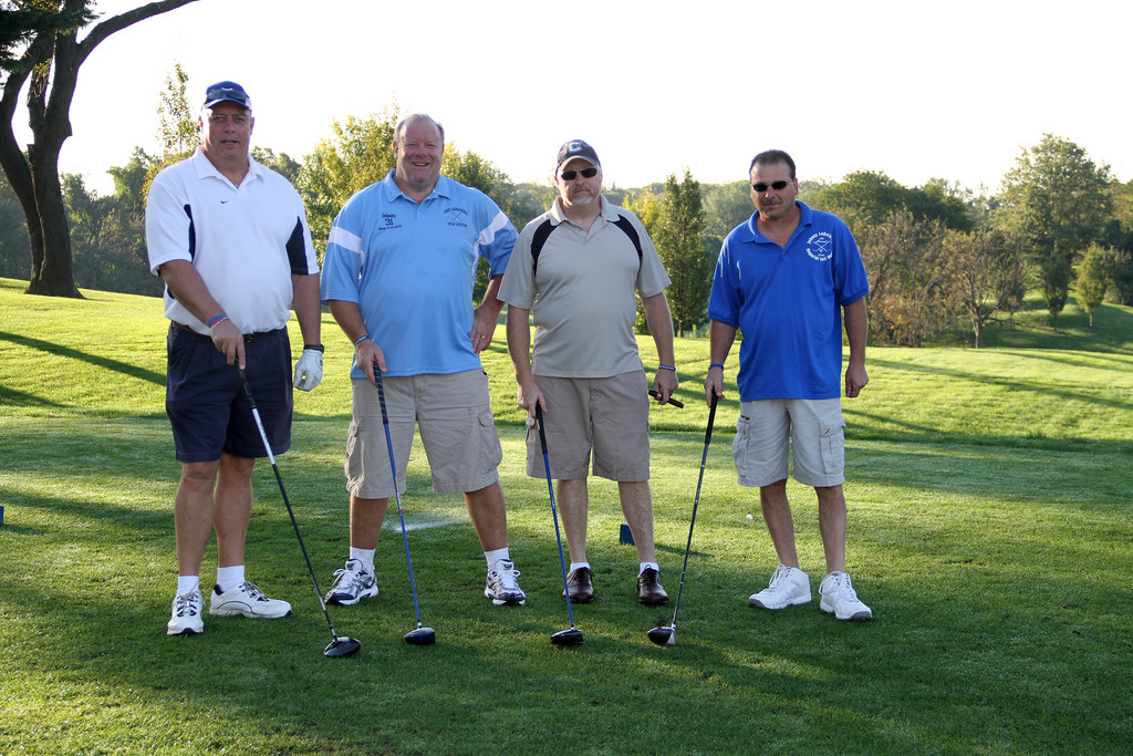 Golfing Foursome, from left, Bill Butler, John LaBarbera, John Faust and Joe Leone hit the course to raise money for future Central High School graduates.