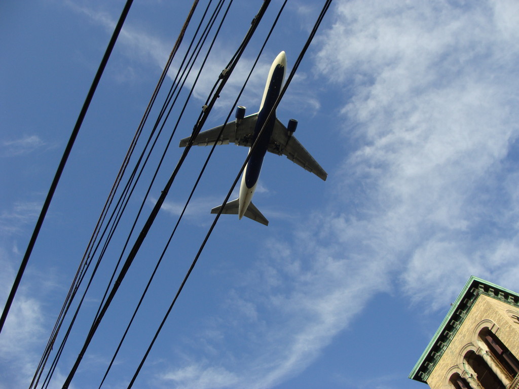 A plane flew low over a residential area in Rosedale on Oct. 23.