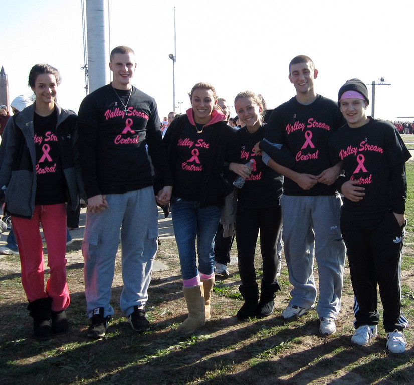 Central High School District students and graduates, from left, Courtney Bua, Danny Guarneri, Jenna Costanzo, Kimberly Riley, John Digiaimo and Danny Napolionello participated in the walk on Oct. 16.