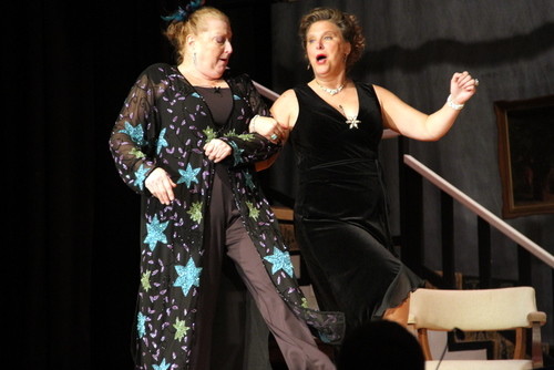Ellen Meltzer and Renee Socci performing "Bosom Buddies."