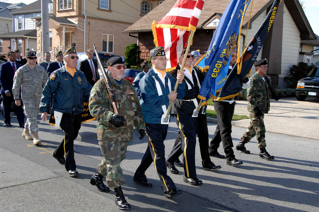 The American Legion Post 1033, pictured above, held its Elmont Veterans Day Parade on Nov. 11.