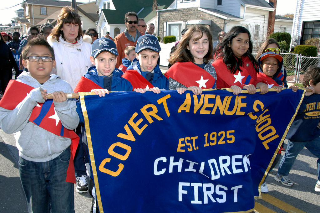 Covert Avenue students marched in the Elmont Veterans Day Parade.