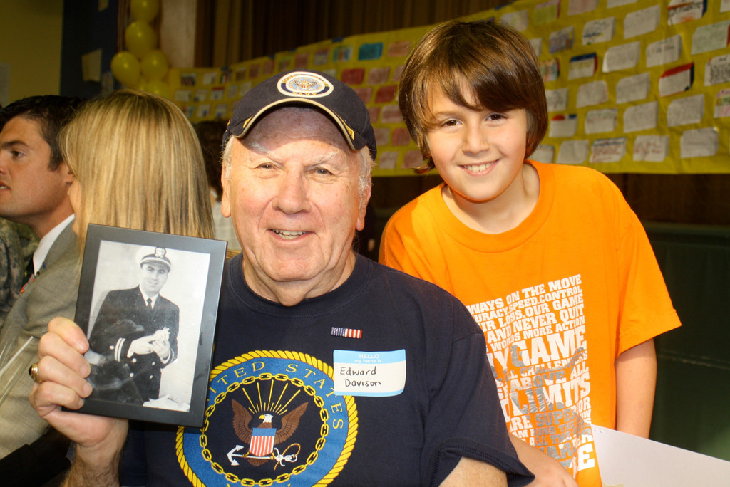 Charlie Ben’Ami, of Lynbrook’s Waverly Park School in the Lynbrook School District, was proud to have his grandfather Edward Davison join him for “Bring a Veteran to School Day.” Davison served in the Navy during the Korean War.