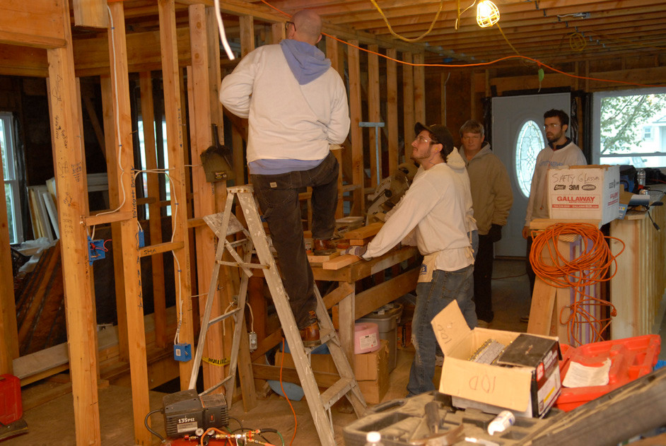 Habitat volunteers worked on a house that’s being constructed in Mineola by Habitat For Humanity of Nassau County.