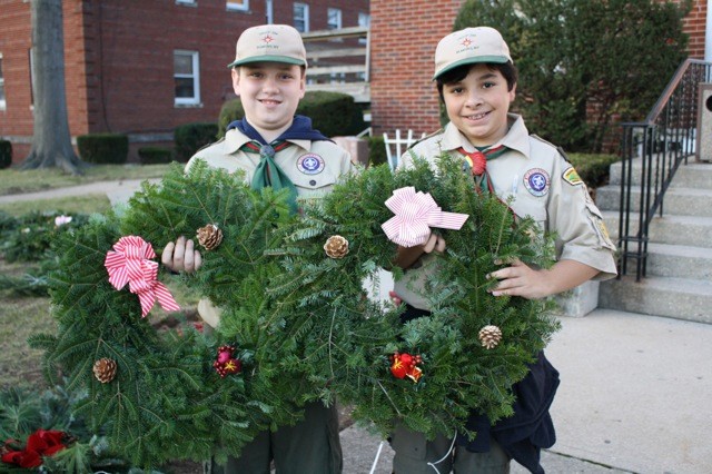 Anthony Maffea Jr., 11, left, and Vincent Gatto, 11, of Troop 294.