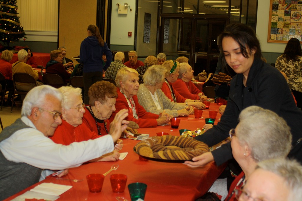 Lynbrook High School Leadership/Key Club recently served a holiday dinner to local senior citizens at the Gries Park Community Center in Lynbrook.