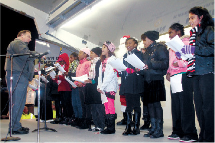 The Gotham Avenue sixth-grade select chorus sang several holiday songs last Thursday in Elmont.